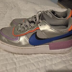 Nike Women's Air FORCE 1 Silver Sneakers
